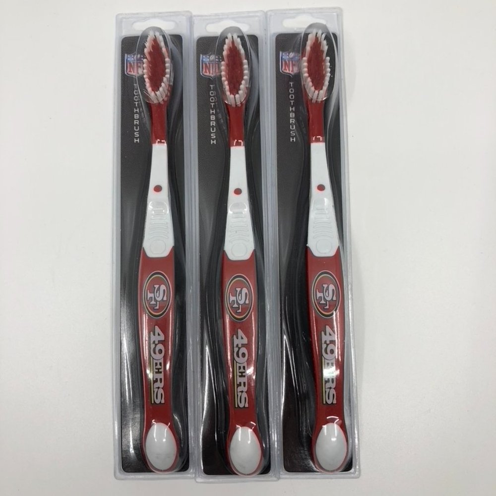 San Francisco 49ers NFL Adult MVP Toothbrush - Set of 3